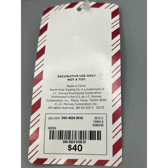 North Pole Trading Co Reindeer Stocking With Faux Fur Body Holly Accent Trees - Picture 14 of 15